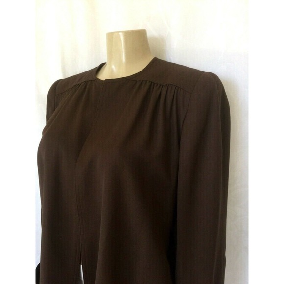 Valentino Open Jacket Blazer Brown Wool Lined 48 - Picture 5 of 9